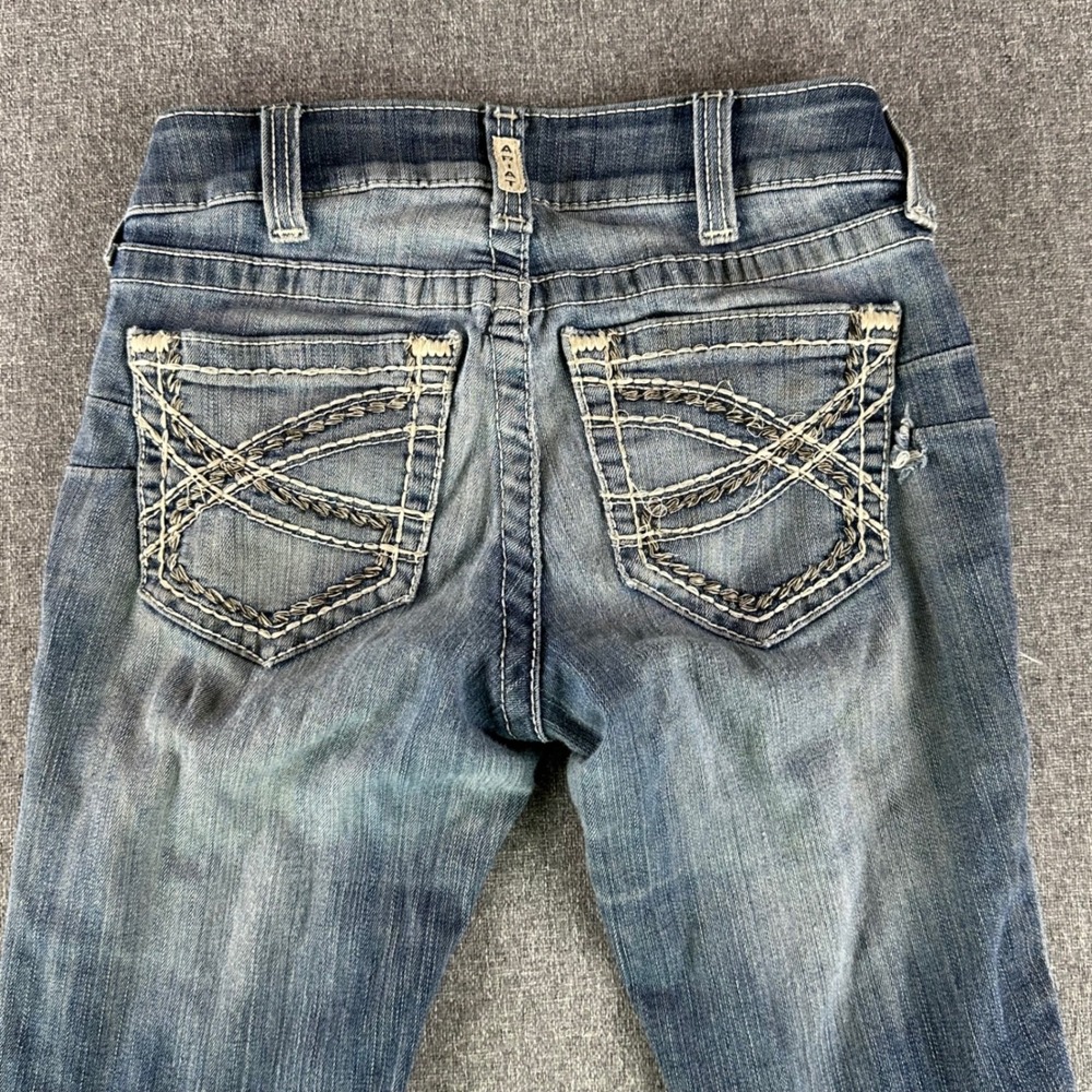 Ariat Jeans Womens 26S R.E.A.L. Denim Blue Bootcut Contrast Stitch Stretch - Picture 6 of 12